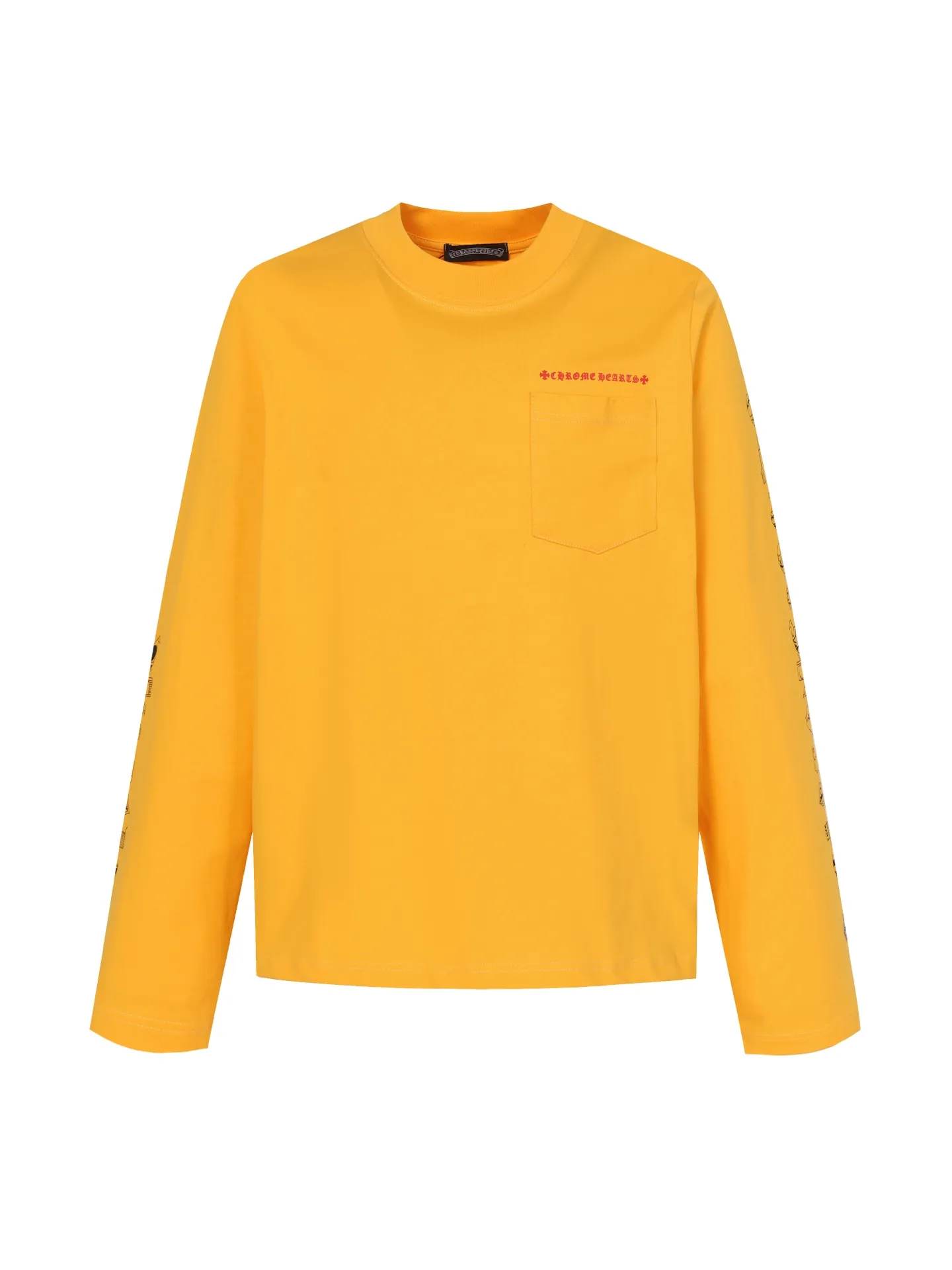 🅿️280 Come Hearts/Cro Heart Graffiti Printed Long Sleeve, King of Autumn and Winter! Chest pockets, high weight threads on collar and cuffs, custom woven and dyed 280g double yarn pure cotton fabric, washed anti-counterfeiting tags and other auxiliary labels are all correct versions, super conspicuous, super good-looking and super atmospheric, same style for men and women! The overall upper body shows fashion and individuality, and it is recommended for couples to wear it together!! Color: Single color Size: XS-L